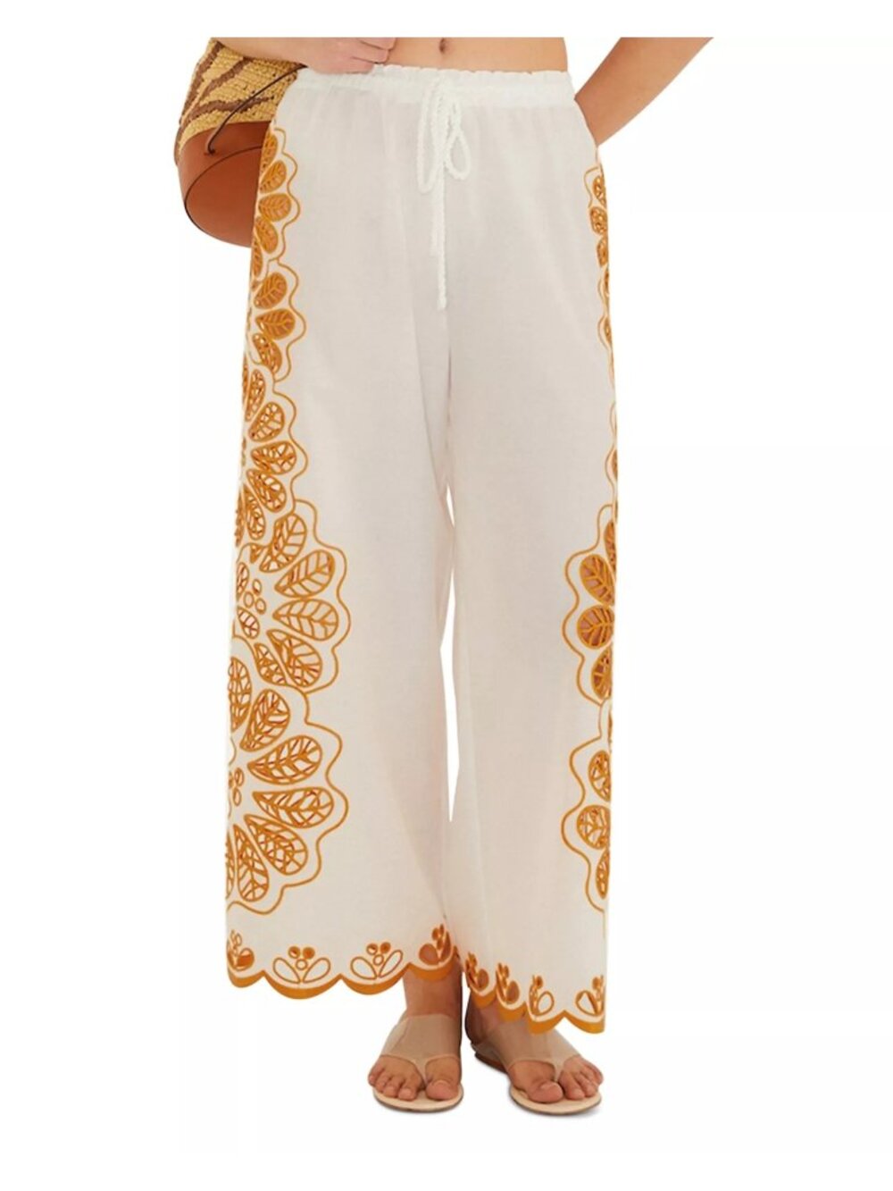 NWT Farm Rio Palermo Pants Cover Up Off White Size Small (slight pencil mark)